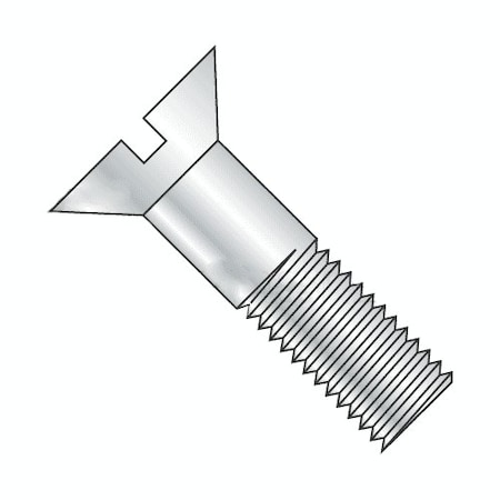 5/8-11 X 3-1/2 In Slotted Flat Machine Screw, Plain Steel, 180 PK